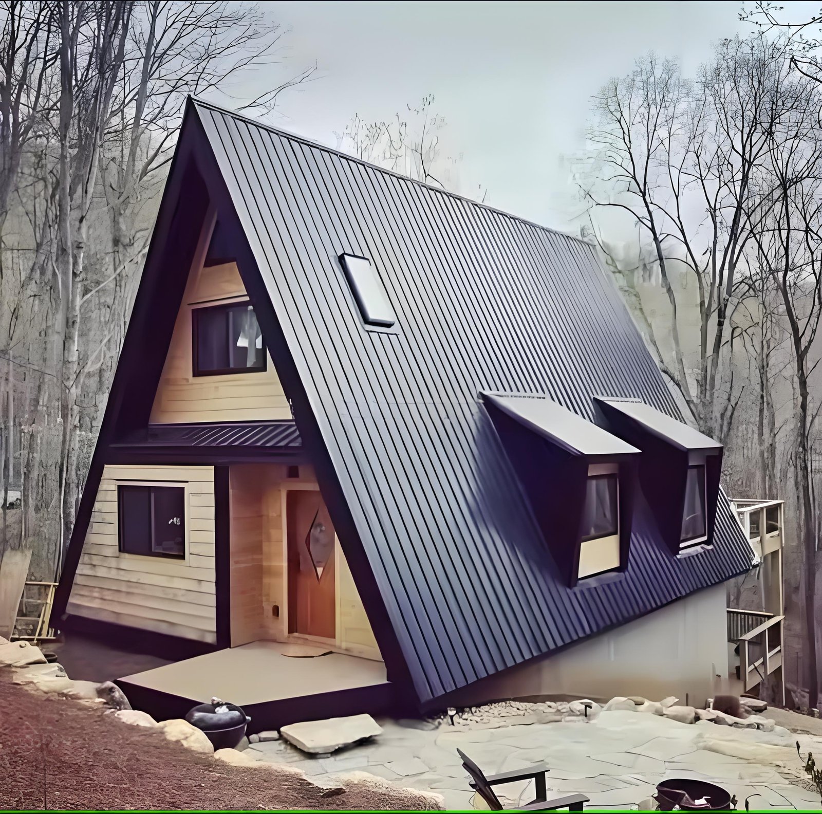 20Ft Triangular Shape Tiny Homes a Frame Wooden House Camper Hotel Kit Home for Apartment Cottage