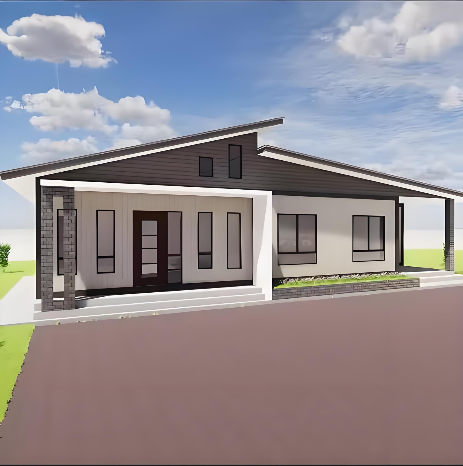 135sqm Modern 4 Bedroom Modular Home 3 Bathroom with Kitchen Prefabricated House with Sloping Roof