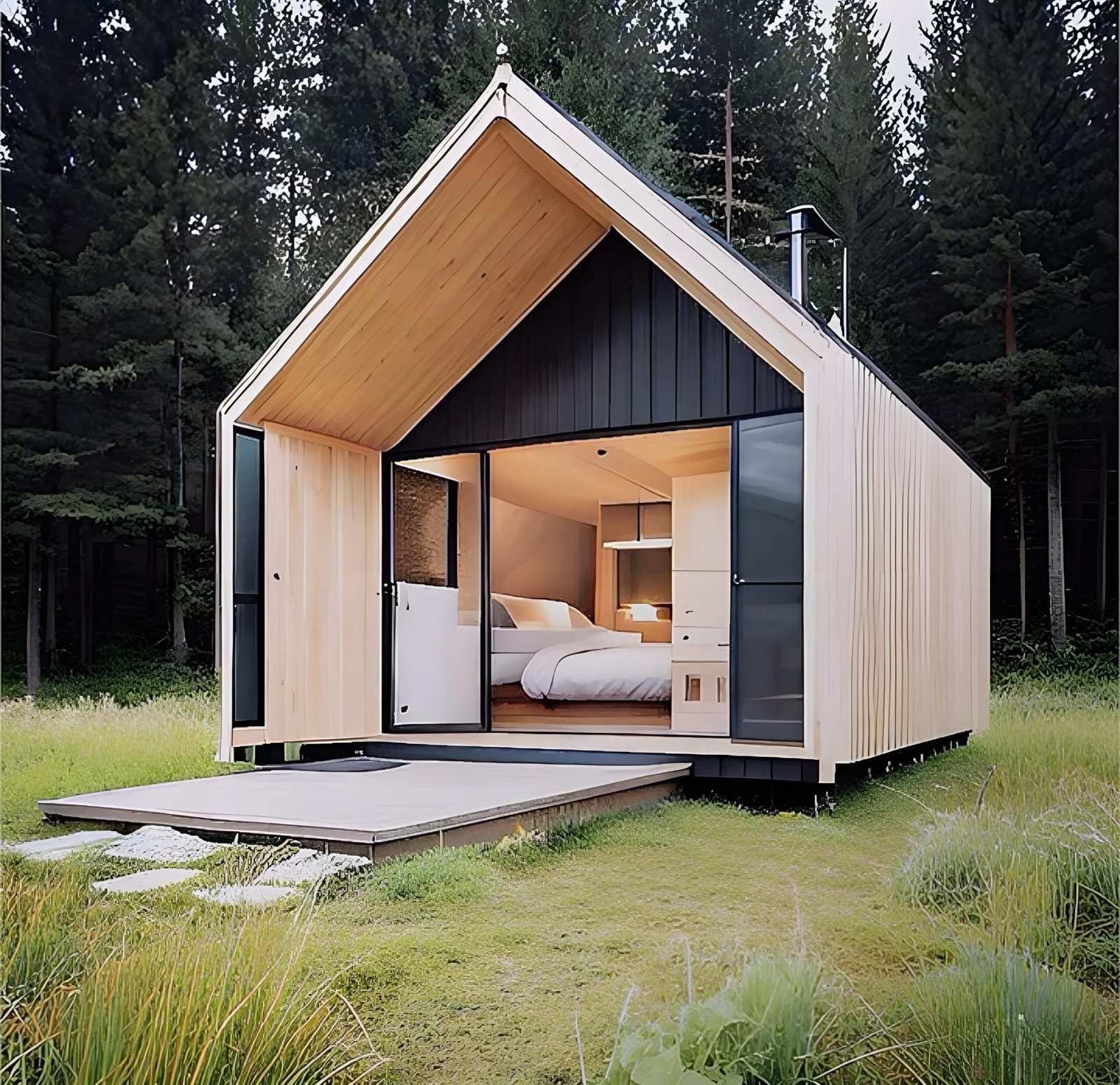 Modern Luxury Prefabricated Steel Container House Low-Cost Tiny Wooden Bedroom Hotel Villa Office Bathroom Triangle House